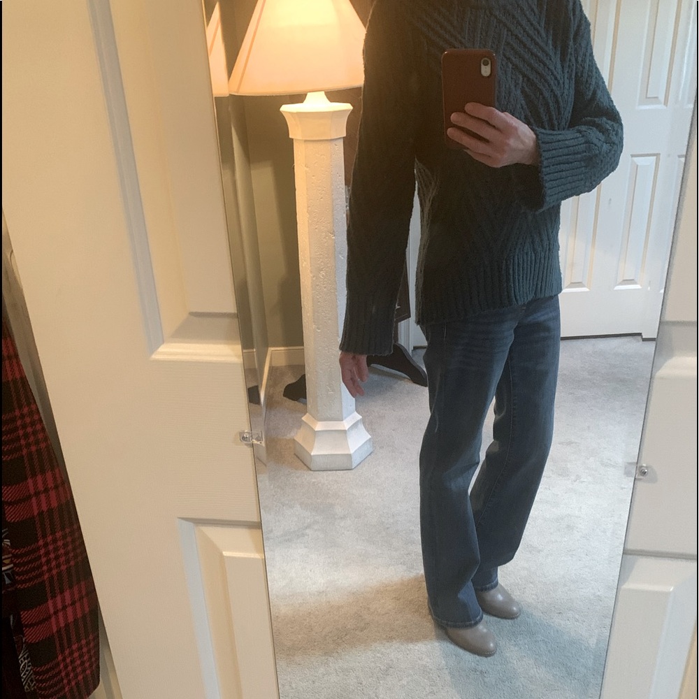 A New Day kelly green chunky sweater, so soft, warm, cozy, and cute!